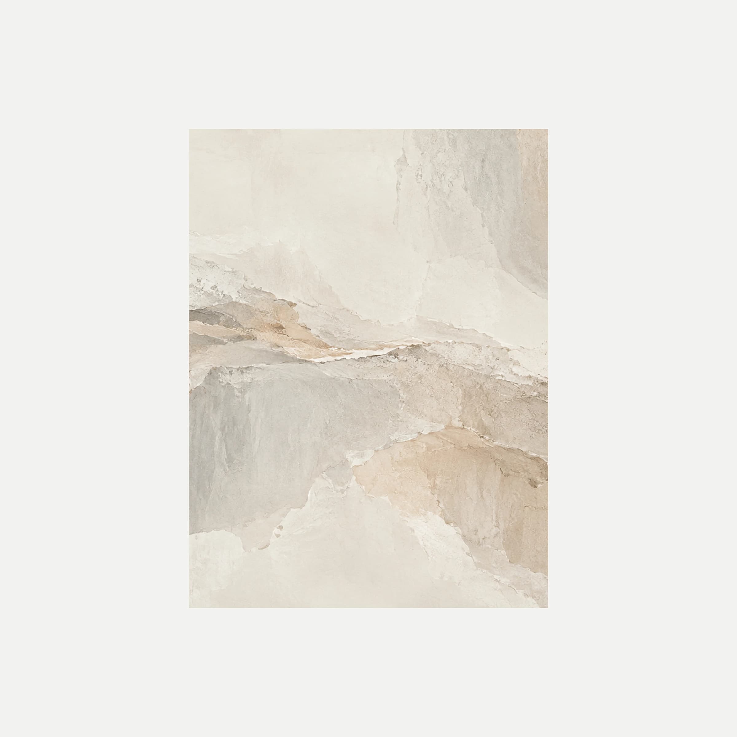 Salt And Clay II: superficies crema abiertas sobre una franja beige y gris, sin marco, sobre fondo neutro.