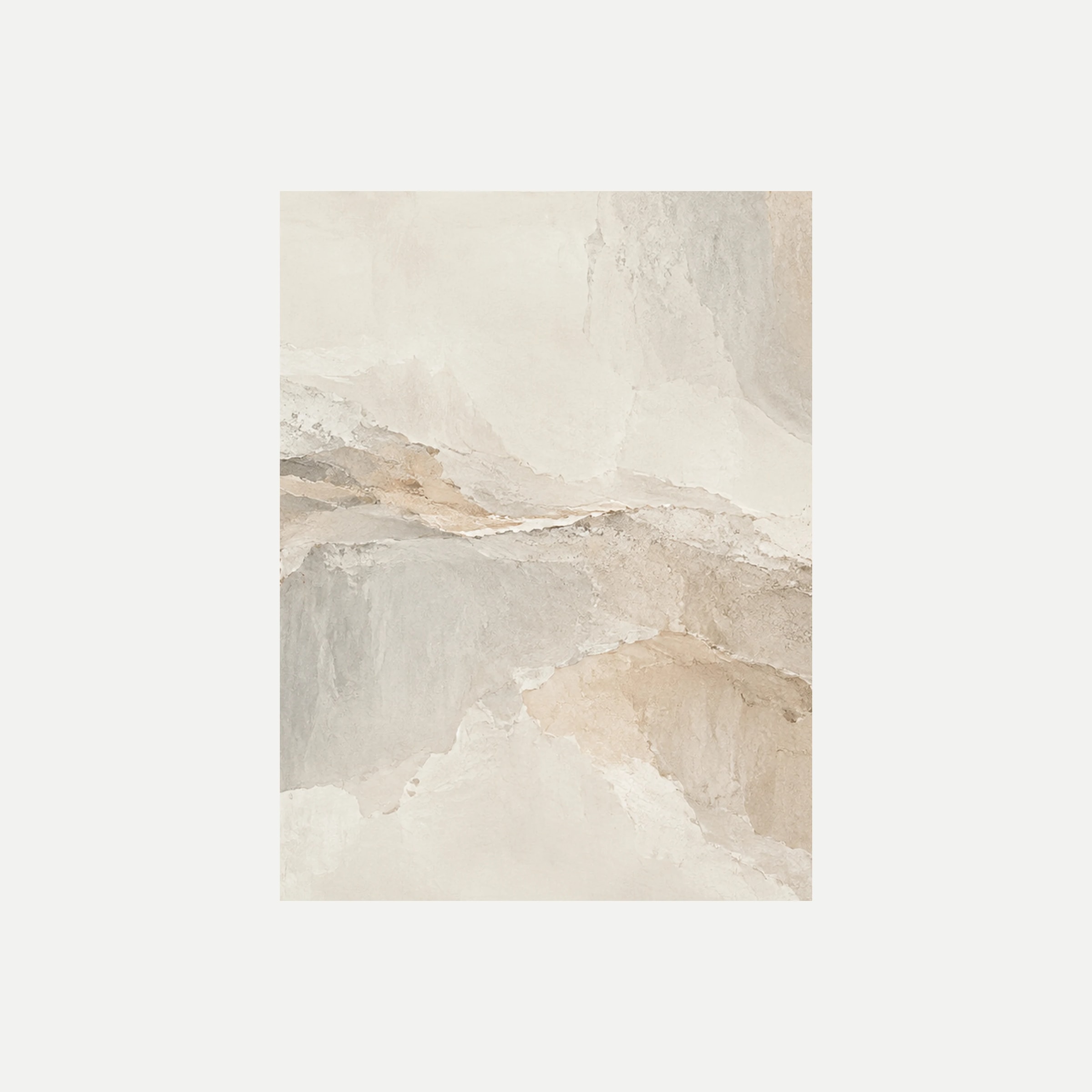 Salt And Clay II: superficies crema abiertas sobre una franja beige y gris, sin marco, sobre fondo neutro.